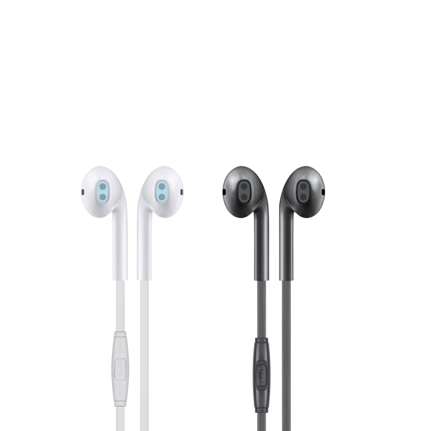 BUDI 3.5MM EARPHONE WITH REMOTE AND MIC IN WHITE AND BLACK COLOUR