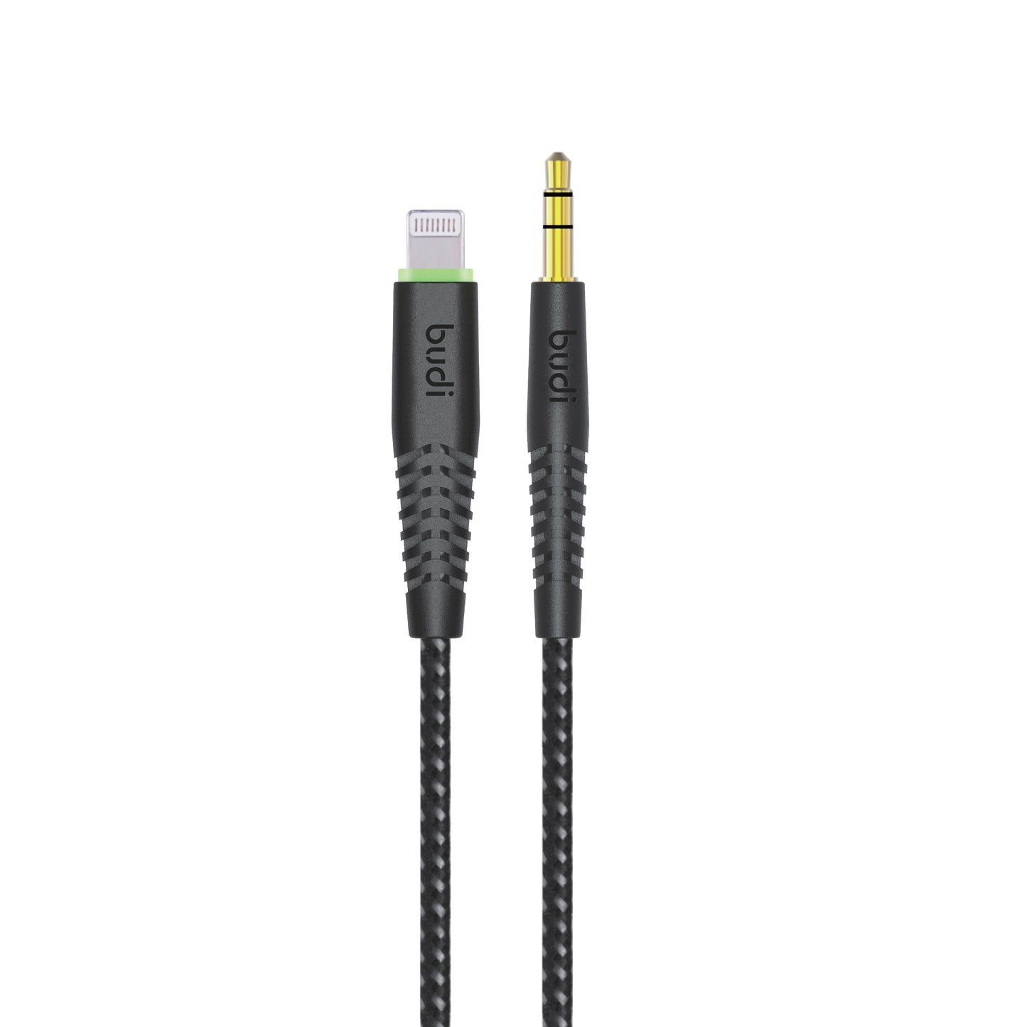 BUDI 1.2M LIGHTNING TO AUX BRAIDED CABLE