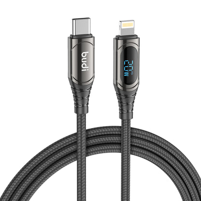 Budi PD20W Type-C to LIGHTNING Charging Cable with LED Indicator and Zinc Alloy Braid