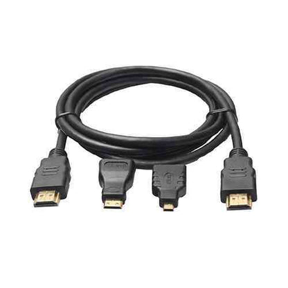 3-in-1 HDTV Cable - Mini HDMI to HDMI, Micro HDMI to HDMI, HDMI to HDMI (1.5m)