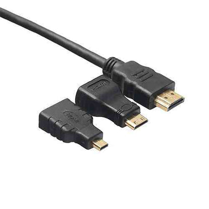 3-in-1 HDTV Cable - Mini HDMI to HDMI, Micro HDMI to HDMI, HDMI to HDMI (1.5m)