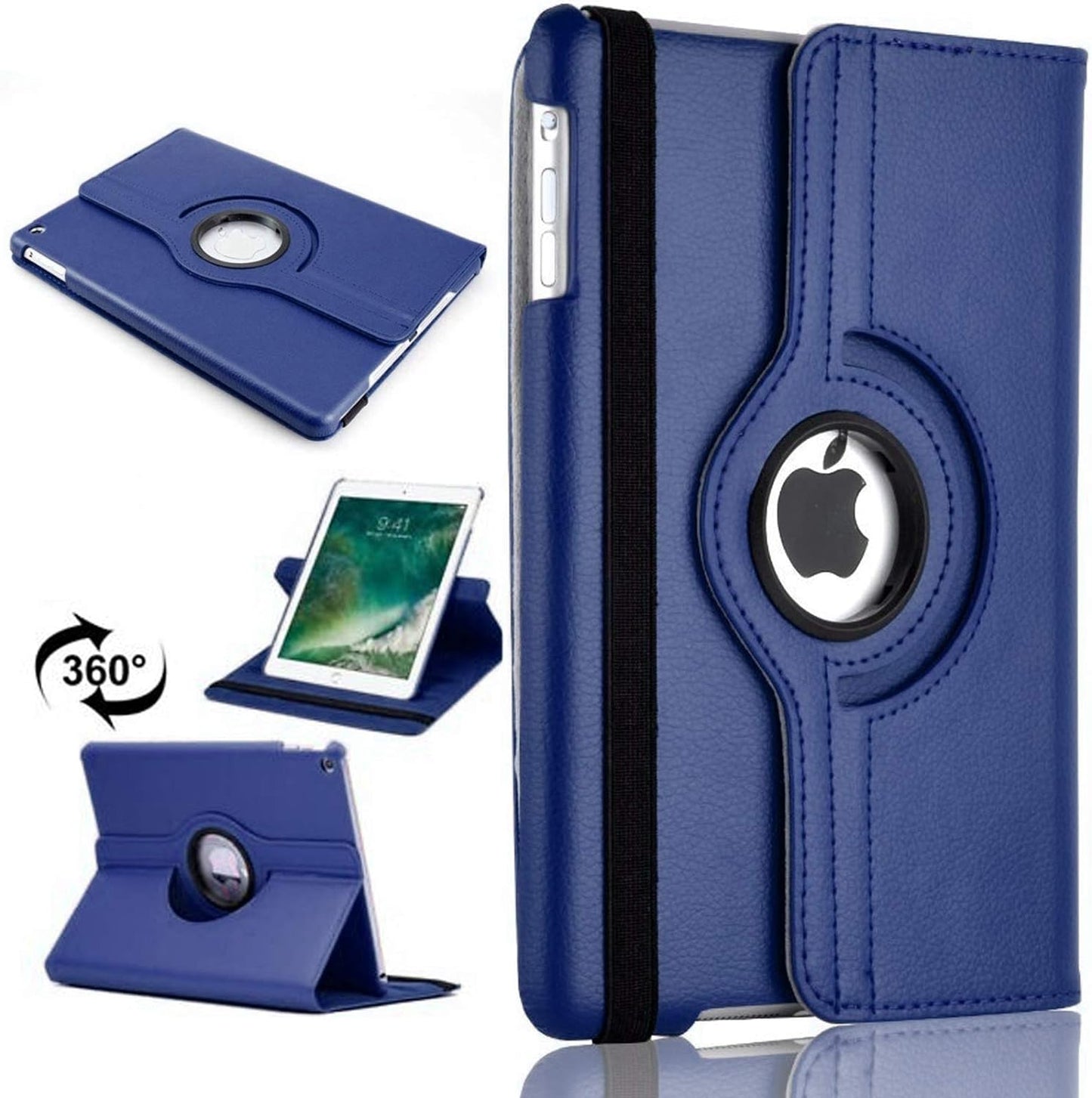 360 Leather Rotate Stand Case Folio Cover For Apple iPad