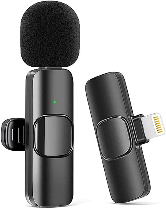 K8 TYPE-C AND IPHONE Wireless  Microphone , Bluetooth Wireless Recording micophone , USB C and IPHONE  Lapel Microphone with Clip For Vlog, Conference, Interview, Live Stream