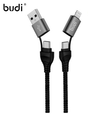 Budi 4 in 1 USB Type-C to C PD 65W 20W Charging Power Cable For iPhone Accessories Lightning Cable