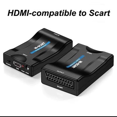 HDMI to SCART 1080P Video Audio Upscale Converter Adapter with USB Cable