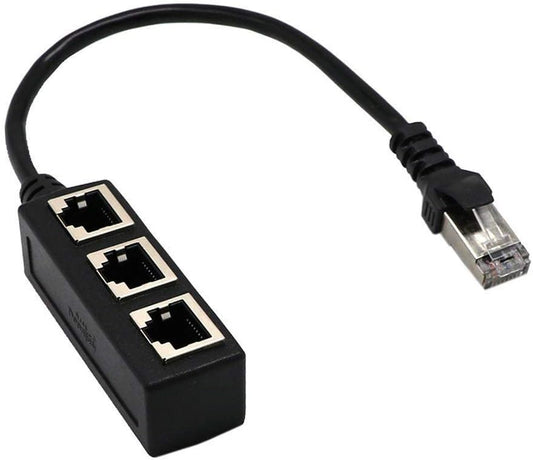 RJ45 Ethernet Splitter Cable -  RJ45 1 Male to 3 Female Port LAN Ethernet Network Splitter Adapter