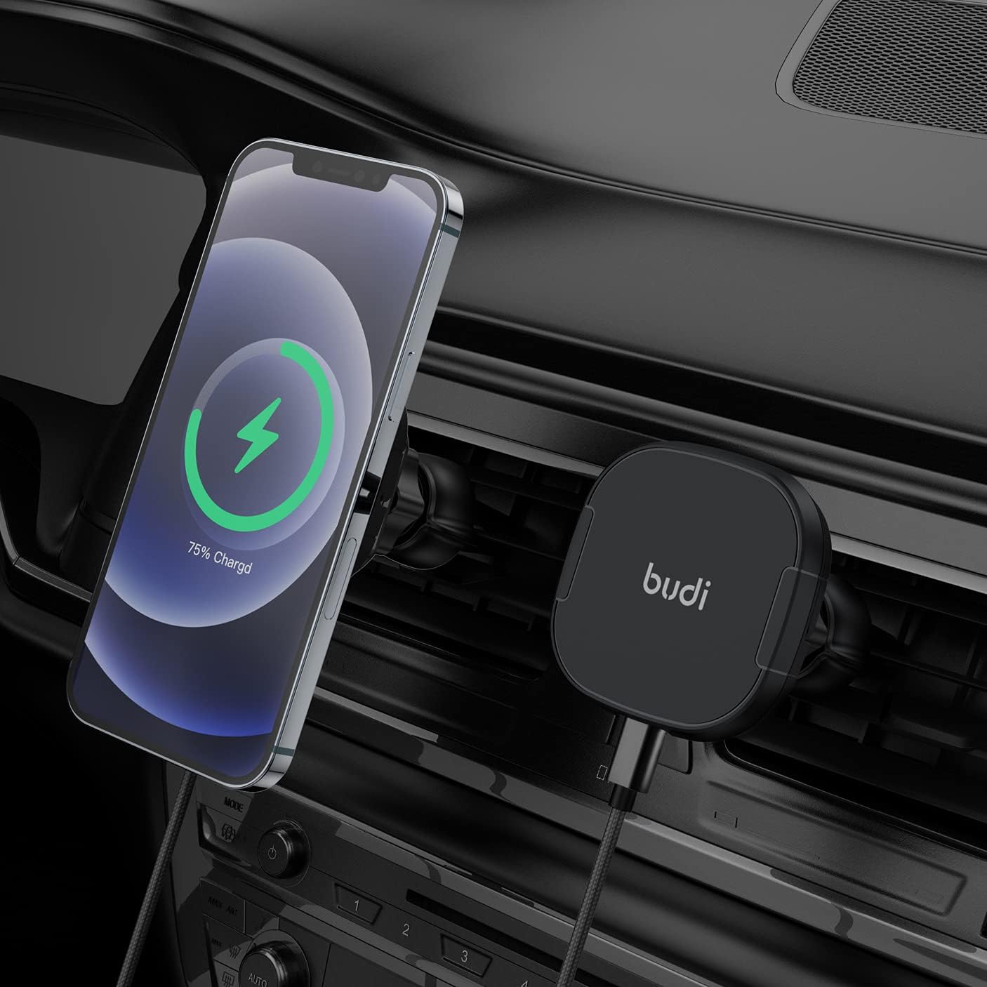 BUDI Magnetic Wireless Car Charger - 15W