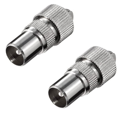 2x Male Coaxial TV Aerial Connector Plug