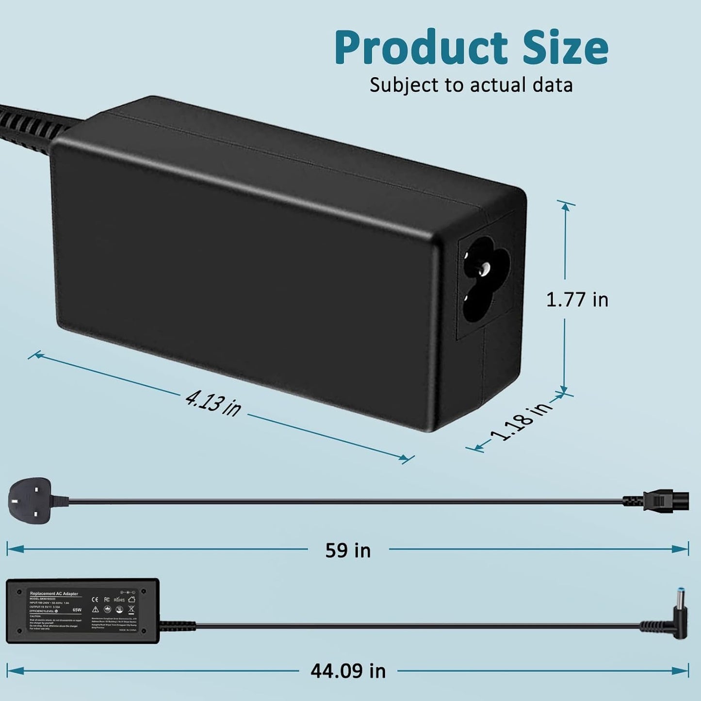 65W HP Laptop Adapter Charger (19.5V, 3.33A)