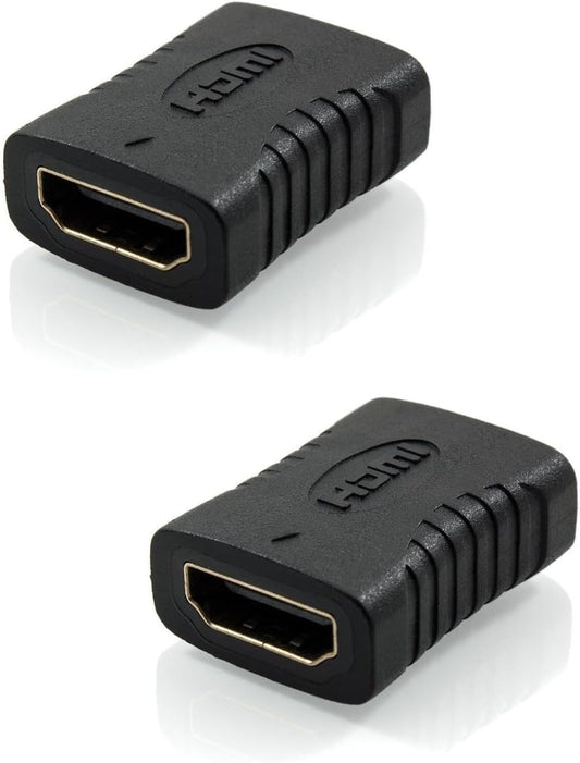 2-Pack Gold Plated HDMI Female to Female Adapters for 4K UHD and 3D 1080P Cable Extender Accessories