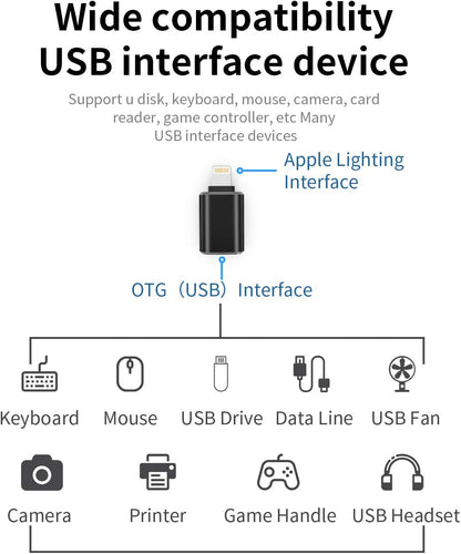 iPhone OTG Flash Adapter - Lightning to USB Female Dongle