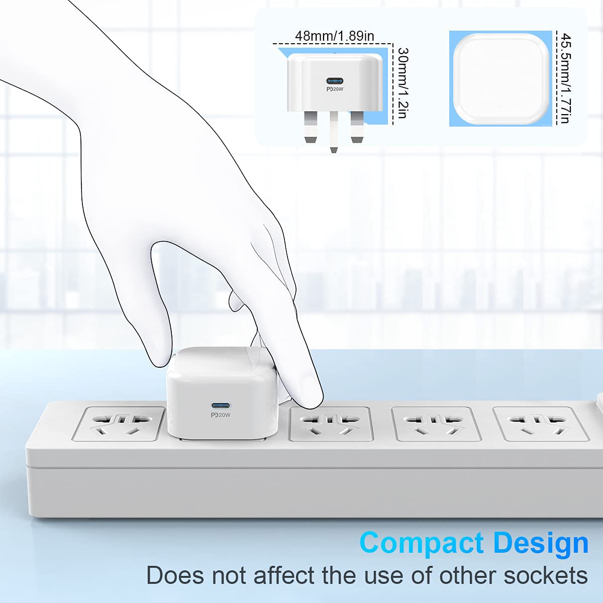 20W Fast Charger Plug and USB-C to Lightning Cable for iPhone - High-Speed Charging Adapter and Cable Combo