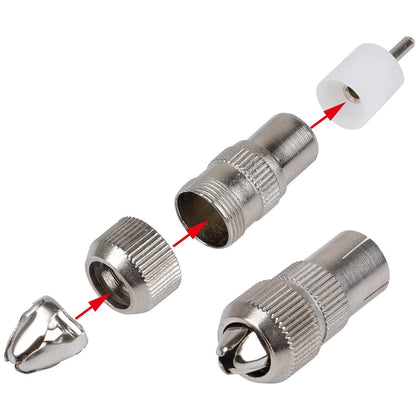 2x Male Coaxial TV Aerial Connector Plug