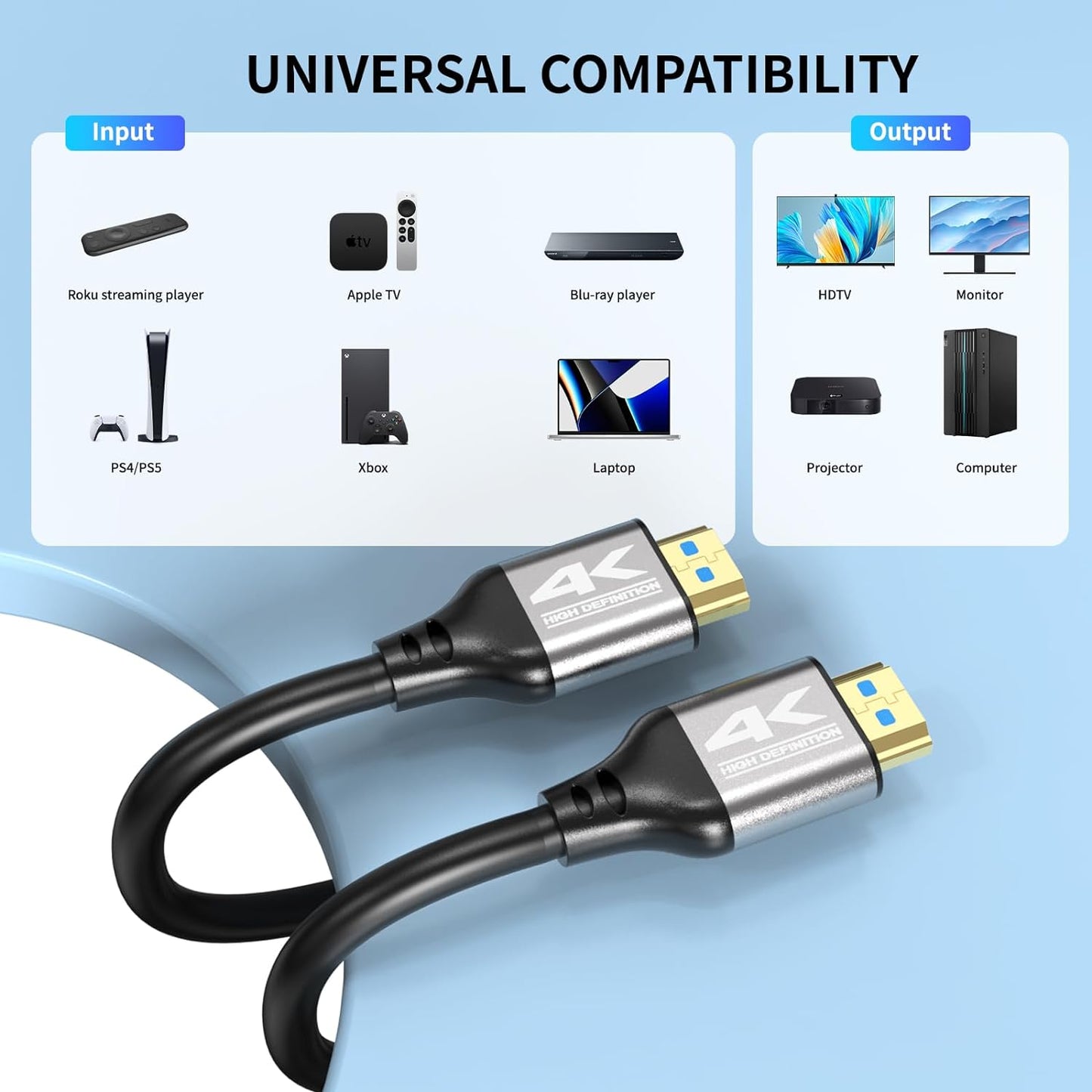 4K HDMI Cable 1.5M,3M,5M,10M, 2160P 1080P Ultra High-Speed CABLE