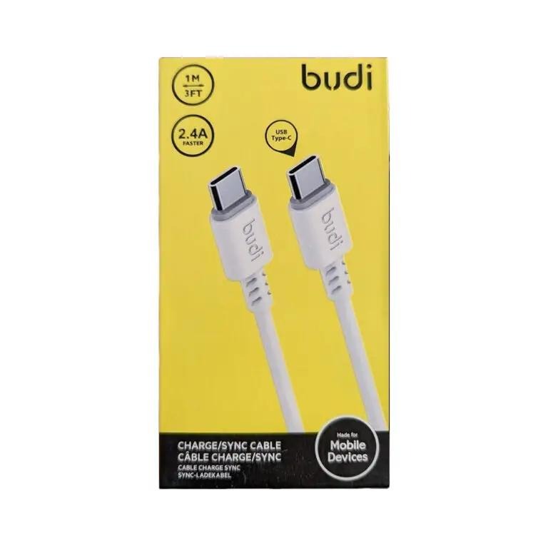 1M(3FT) BUDI 2.4A FASTER PD TYPE-C TO TYPE-C CHARGING AND SYNC CABLE