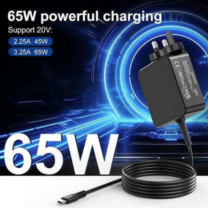 65W Charger USB C, USB C Laptop Charger for Huawei Mate book, Lenovo ThinkPad x1 Carbon T14 T15 T480 T480s T490 T490s, Also used in Samsung, Hp, Asus, Acer, And More Type C Devices