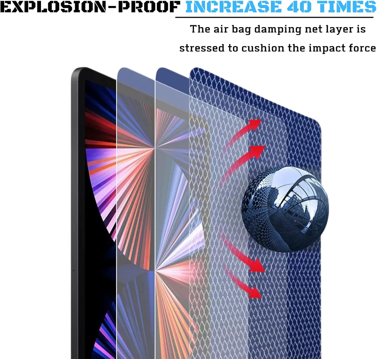 iPad Screen Protector: HD View Film, 9H Hardness, Bubble-Free Tempered Glass