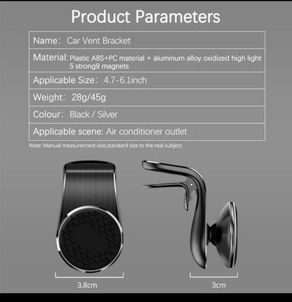 Magnetic Car Phone Holder – Mobile Support for Cars | Cell Phone Support | Mobile Mount for iPhone, Xiaomi, Huawei, Samsung