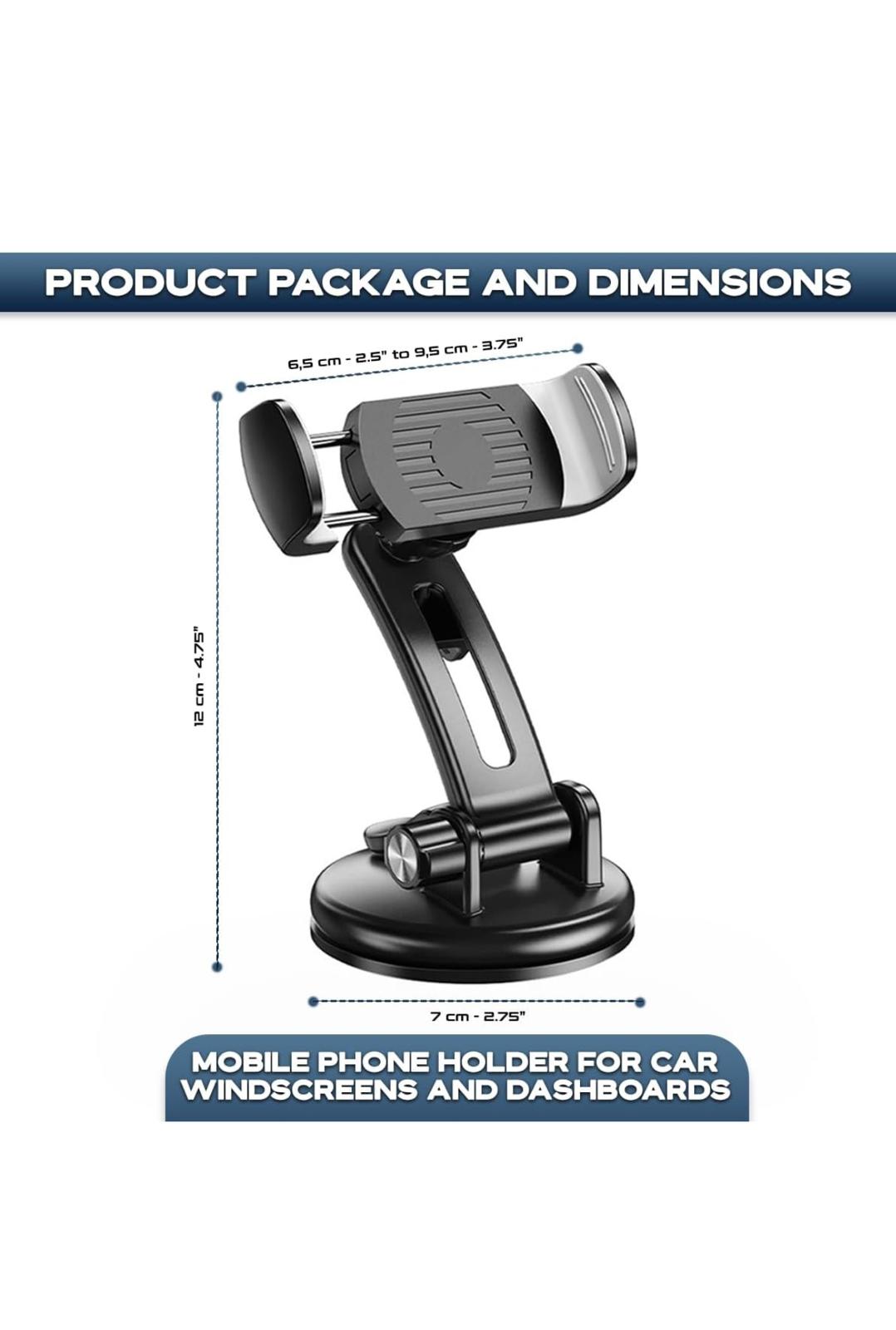 Mobile Car Mount Suction Cup Holder for Dashboard & Windshield