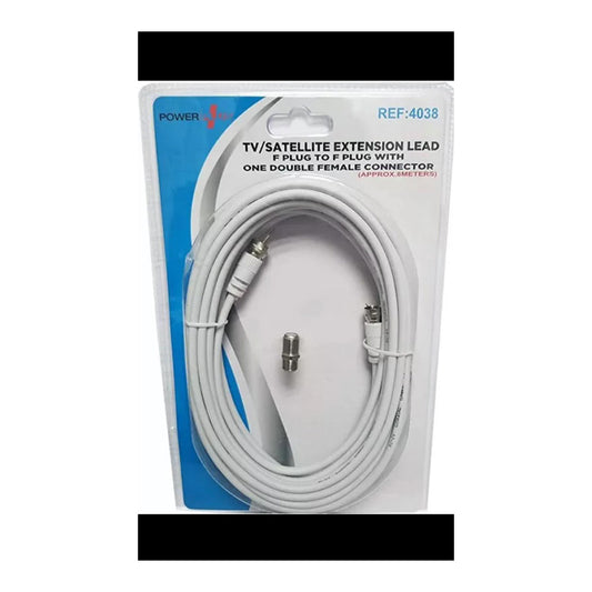 Satellite Extension Lead Kit (F Plug to F Plug with One Double Female Connector 8Metre)