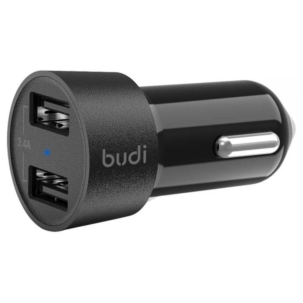 Budi Dual USB 3.4AMP Car Charger-BLACK