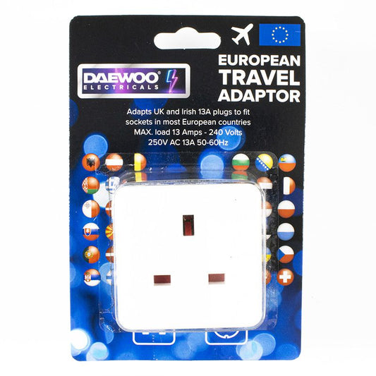 2 PCS European Travel Adaptor - White