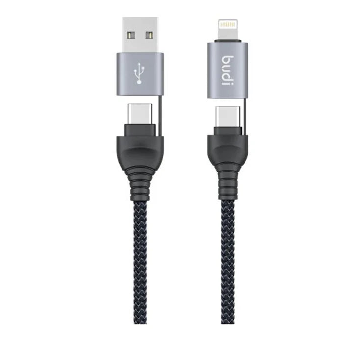 Budi 4 in 1 USB Type-C to C PD 65W 20W Charging Power Cable For iPhone Accessories Lightning Cable