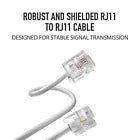 ADSL Cable RJ11 Internet Cable-6P4C Gold-Plated Contacts Pins-White