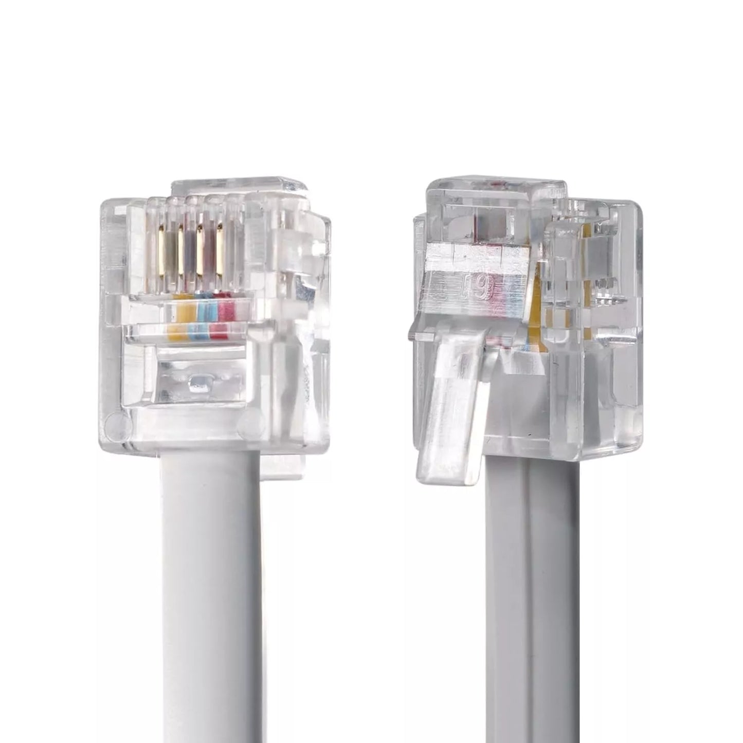 ADSL Cable RJ11 Internet Cable-6P4C Gold-Plated Contacts Pins-White